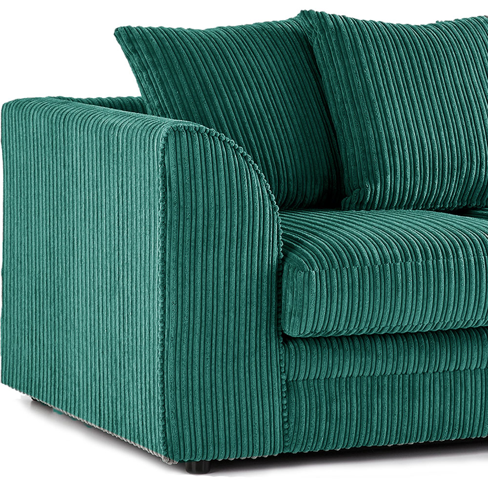 Luxor 2 Seater Teal Jumbo Cord Scatter Back Sofa Image 3