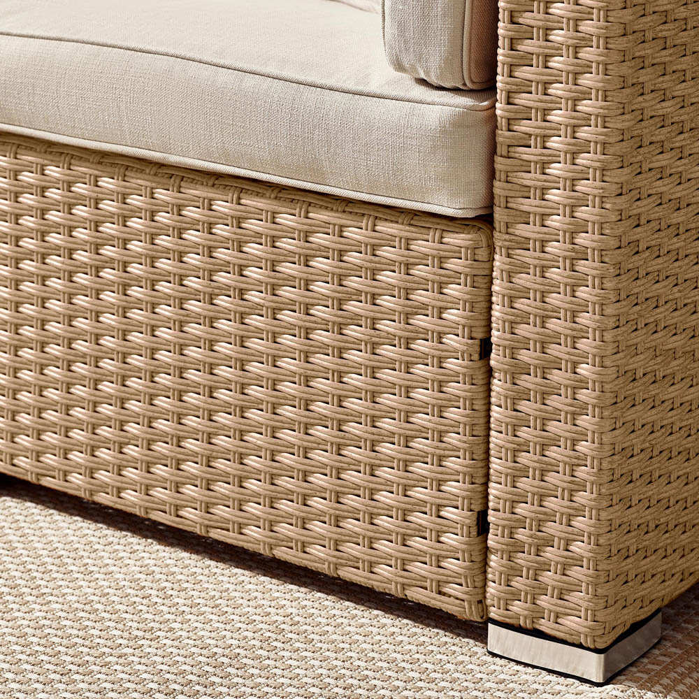 Furniturebox Windermere 6 Seater Warm Natural PE Rattan Outdoor Sofa Set Image 3