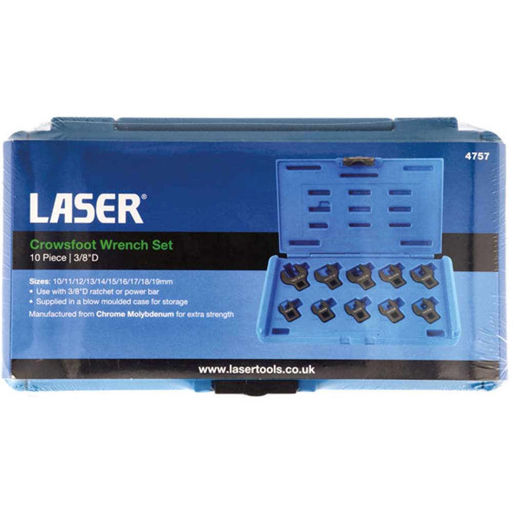 Laser 4757 10 Piece 3/8 inch D Crows Foot Wrench Set Image 6