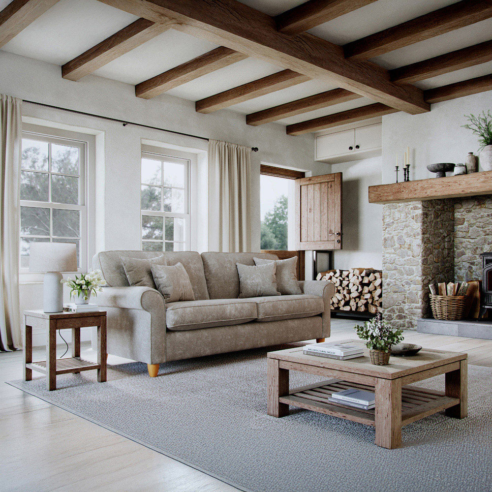 Sinatra 3 Seater Large Glory Beige Sofa Image 3