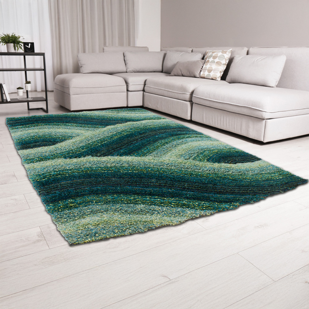DS Living Wave Blue Ultra Plush Rug 160 x 230cm Image 2