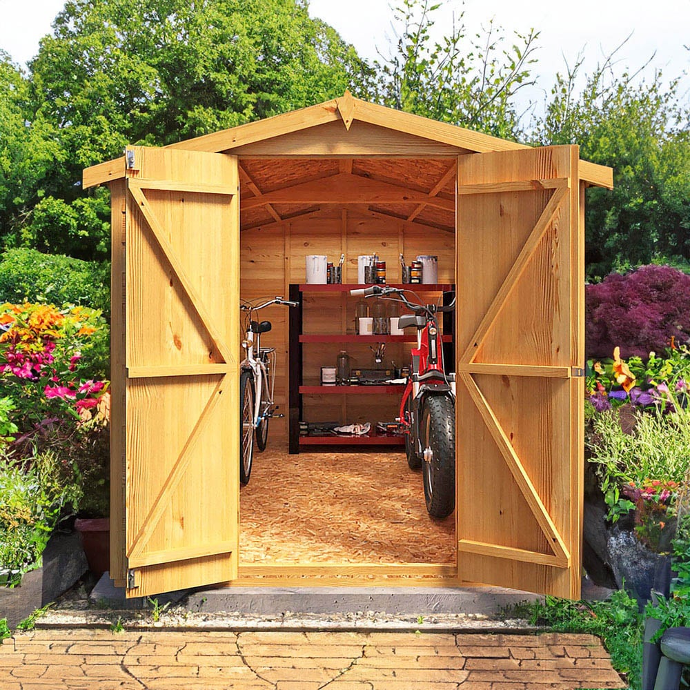 Shire 10 x 6ft Double Door Dip Treated Overlap Apex Shed Image 5