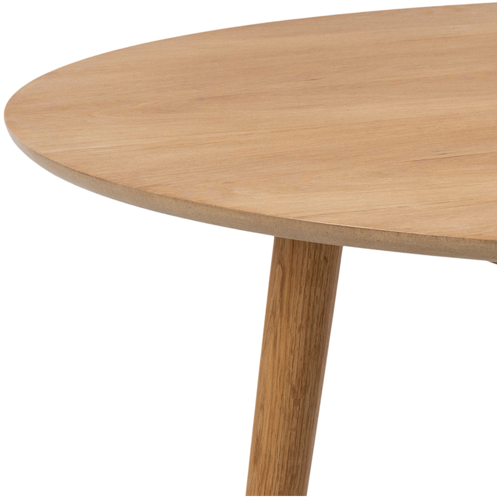 Florence Nagano 4 Seater Round Dining Table Oak Image 5
