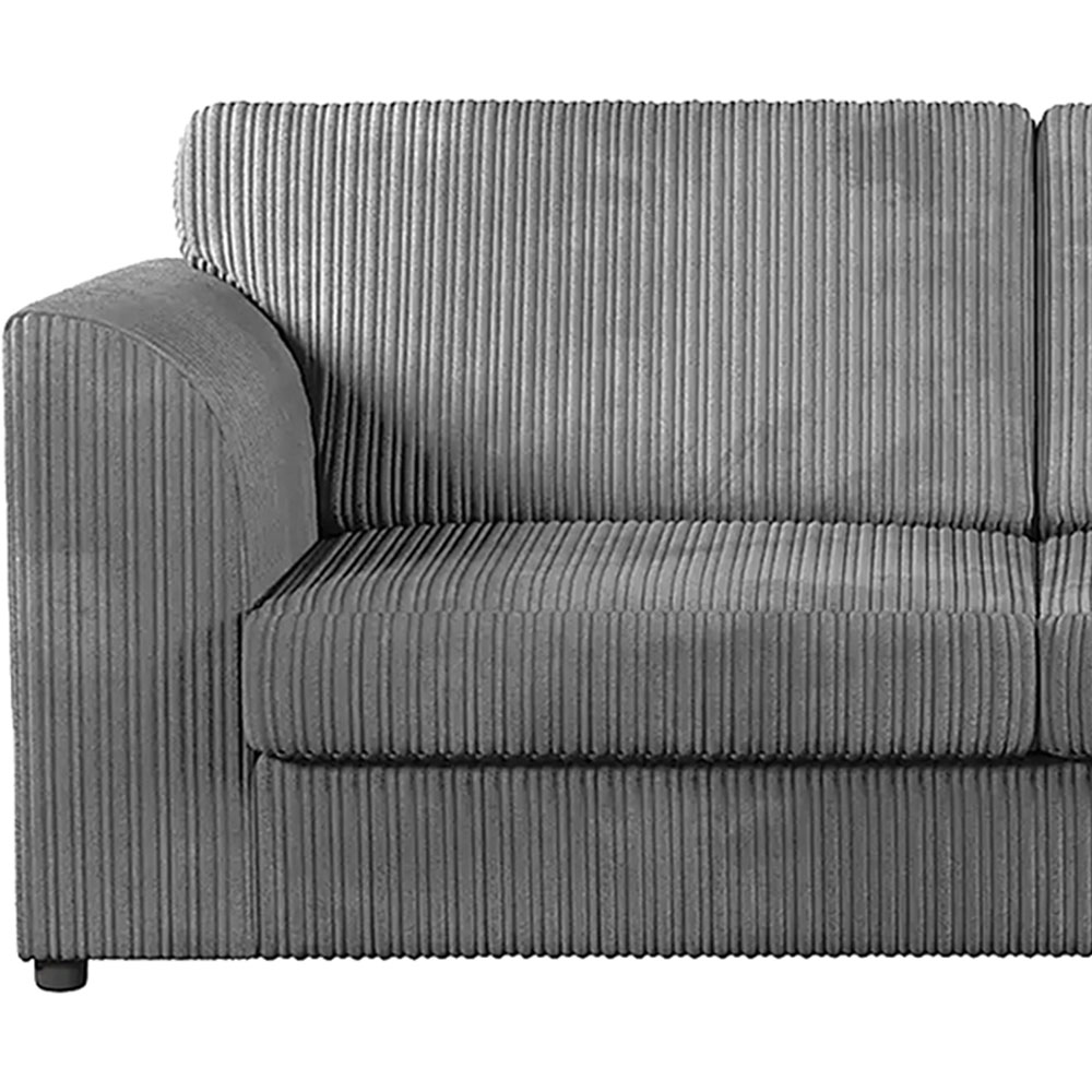Luxor 5 Seater Grey Jumbo Cord Full Back Sofa Suite Image 3