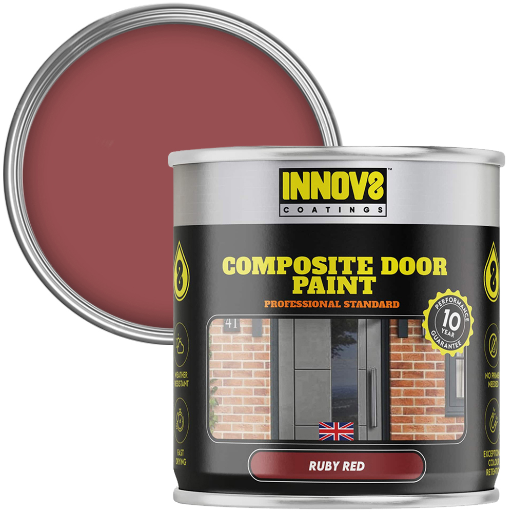 Innov8 Coatings Composite Door Paint 750ml Ruby Red Image 1
