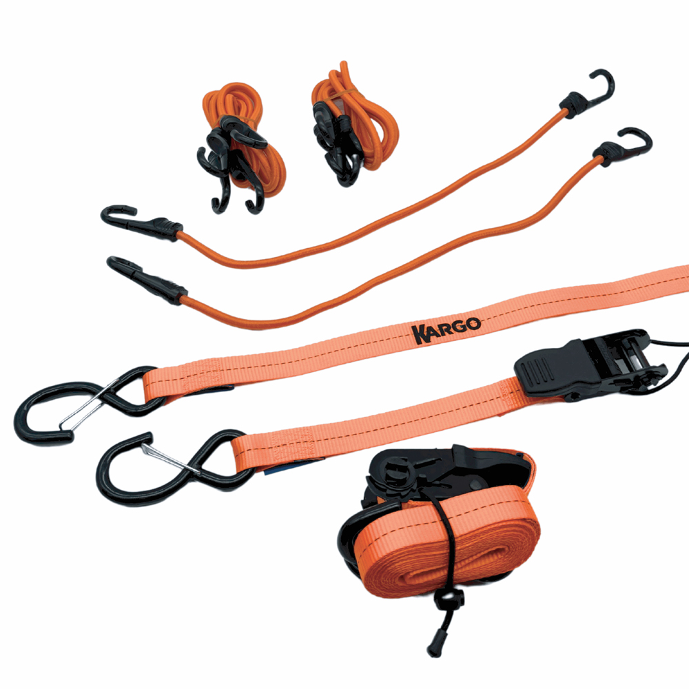 Kargo 8 Piece Cargo Tie Down Kit with Ratchet Straps Image 2