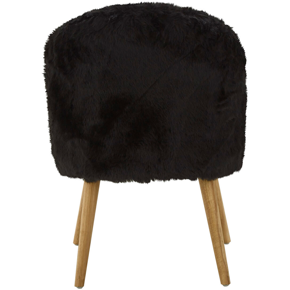 Premier Housewares Cabaret Black Fur Effect Chair Image 4