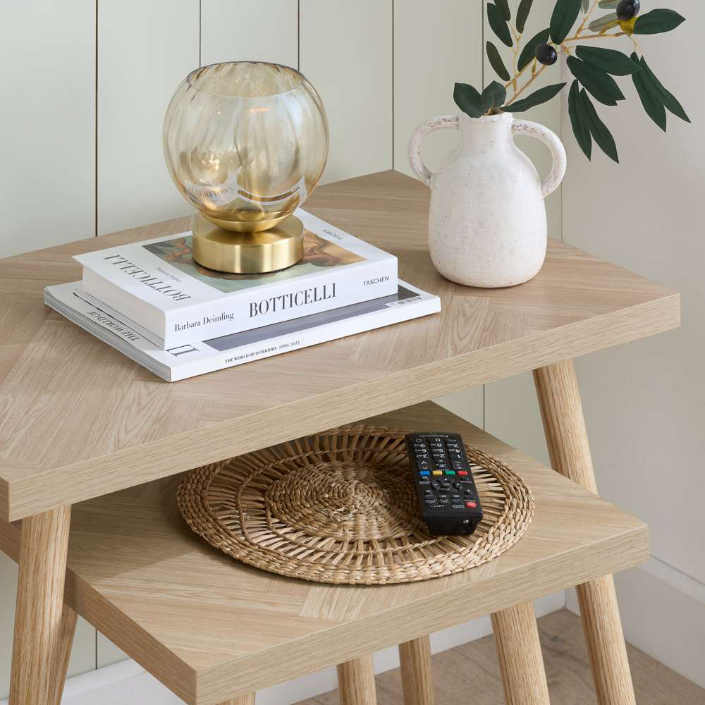 Birlea Herringford Oak Nesting Tables Set of 2 Image 7