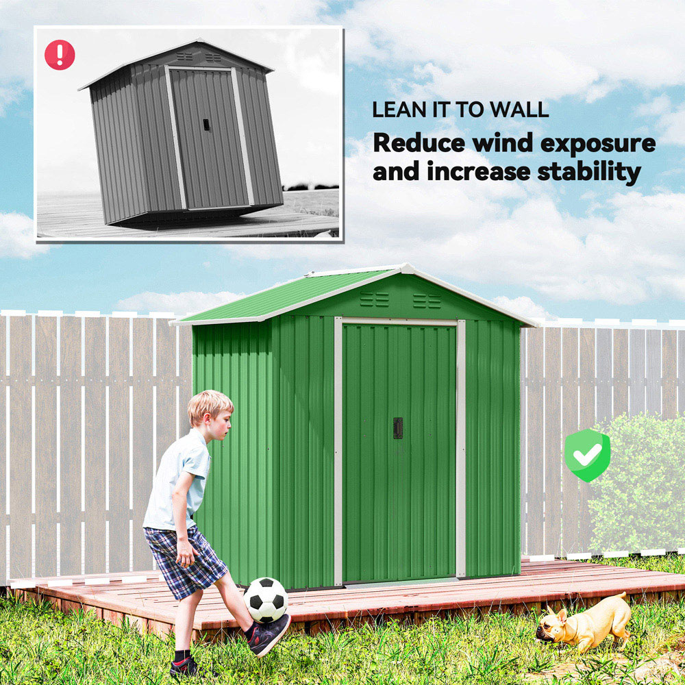Outsunny 6 x 3.2ft Green Galvanised Steel Garden Storage Shed Image 8