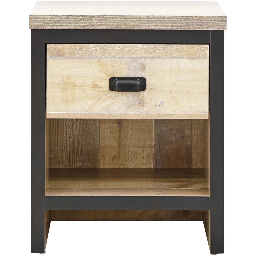 GFW Boston Single Drawer Oak Lamp Table Image 3