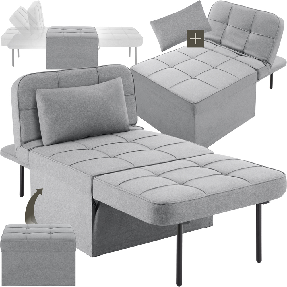 tectake Ponto 4 in 1 Grey Sofa Bed Image 2