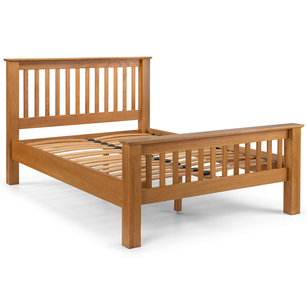 Julian Bowen Amsterdam Double Oak High Foot End Bed Frame Image 2