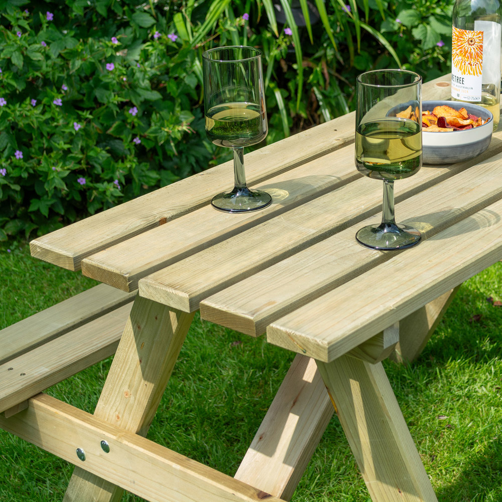 Rowlinson Traditional 4 Seater Picnic Table 1.2m Image 3