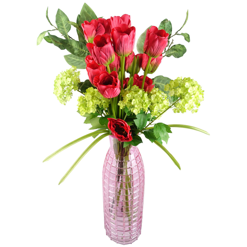 Leaf Tulip Red Single Stem Artificial Flower 6 Pack Image 2