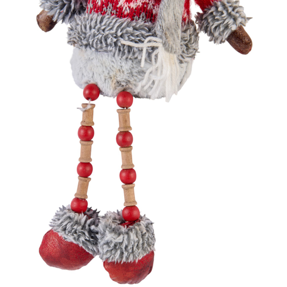 Candy Cane Lane Grey Shelf Sitting Reindeer Decoration Image 5