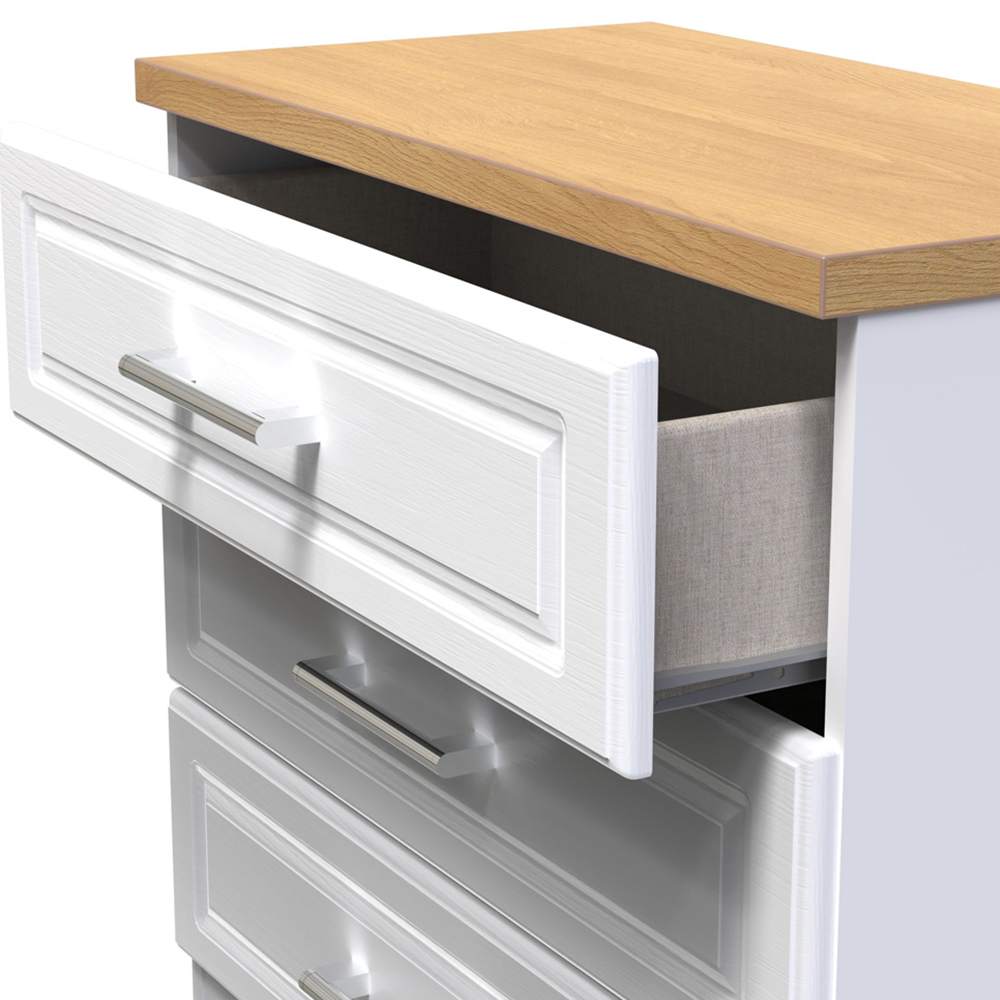 Crowndale Kent 3 Drawer White Ash and Modern Oak Chest of Drawers Ready Assembled Image 6