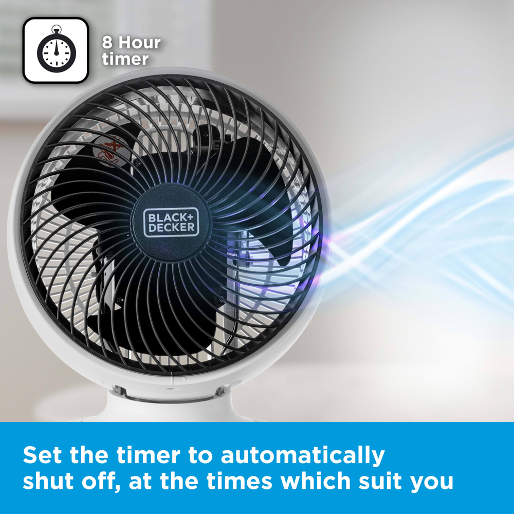 BLACK+DECKER White Circulation Desk Fan 9 inch Image 7