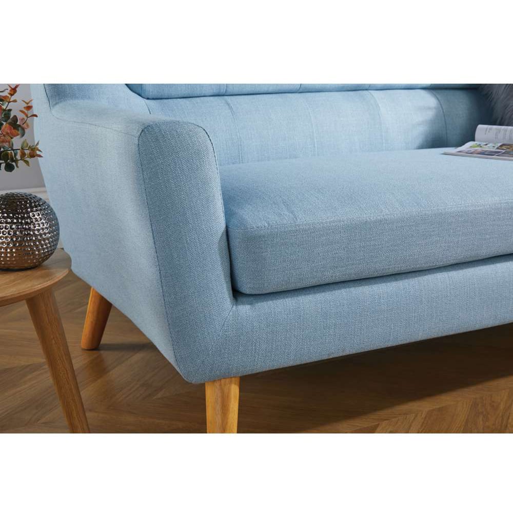 Lambeth 3 Seater Duck Egg Blue Fabric Large Sofa Image 6
