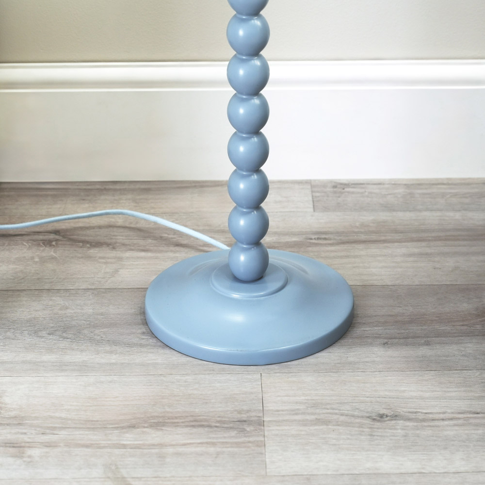 ValueLights Bobbins Blue Stripe Shade Powder Blue LED Floor Lamp Image 3