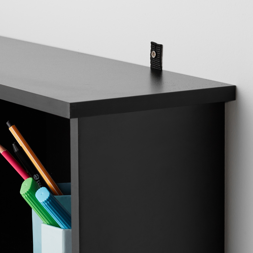 tectake Stevie 21 Compartment Black Storage Unit with Adjustable Shelves Image 5