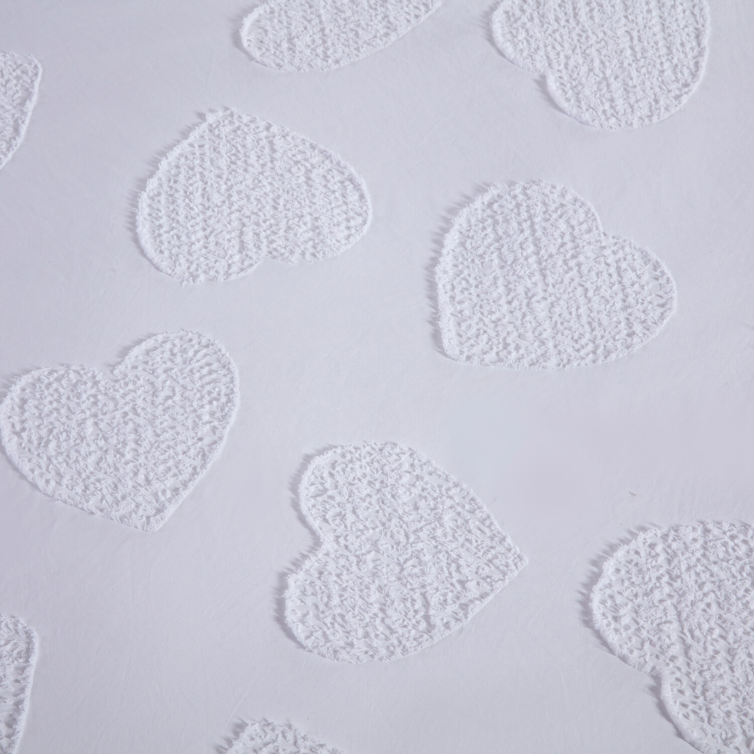 Heart Embossed Duvet Set White Image 2