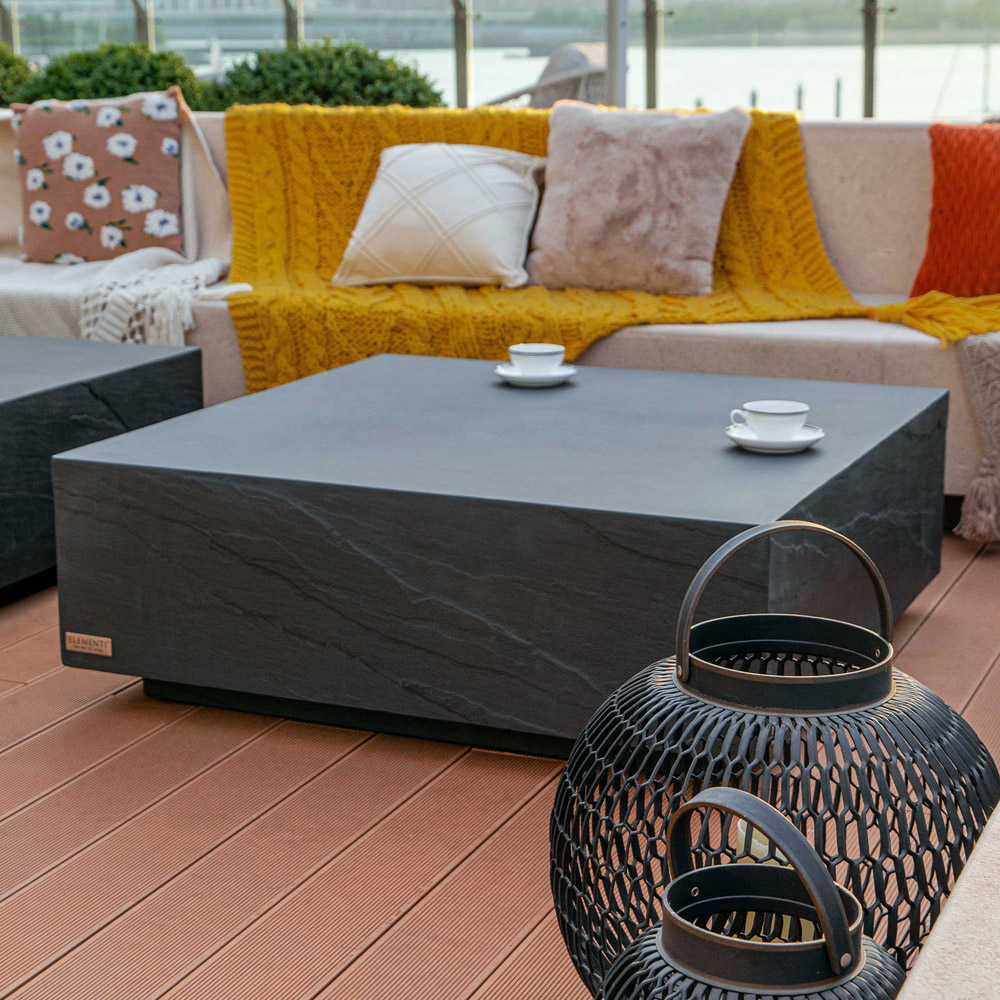 Elementi Colorado Slate Black GRC Large Coffee Table Image 5