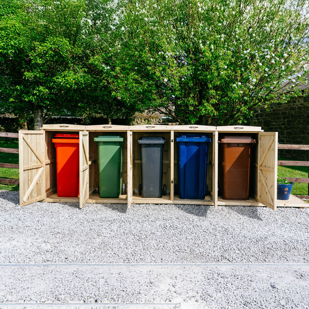 The Garden Village Chatburn 240L Quintet Wheelie Bin Shed Image 9