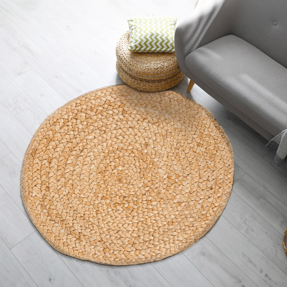 Esselle Home Heaton Natural Jute Circle Rug 120 x 120cm Image 6