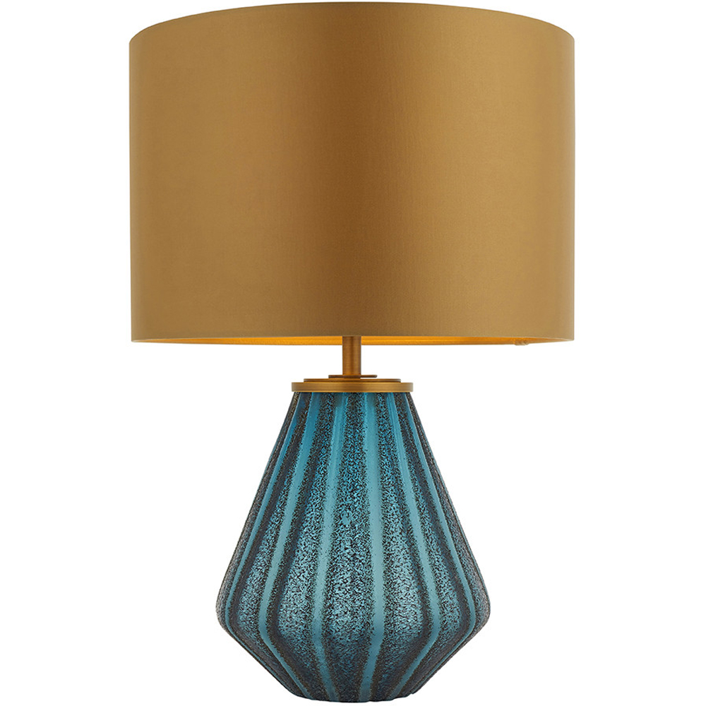 Merano Courmayeur Gold and Turquoise Tinted Glass Table Lamp Image 1