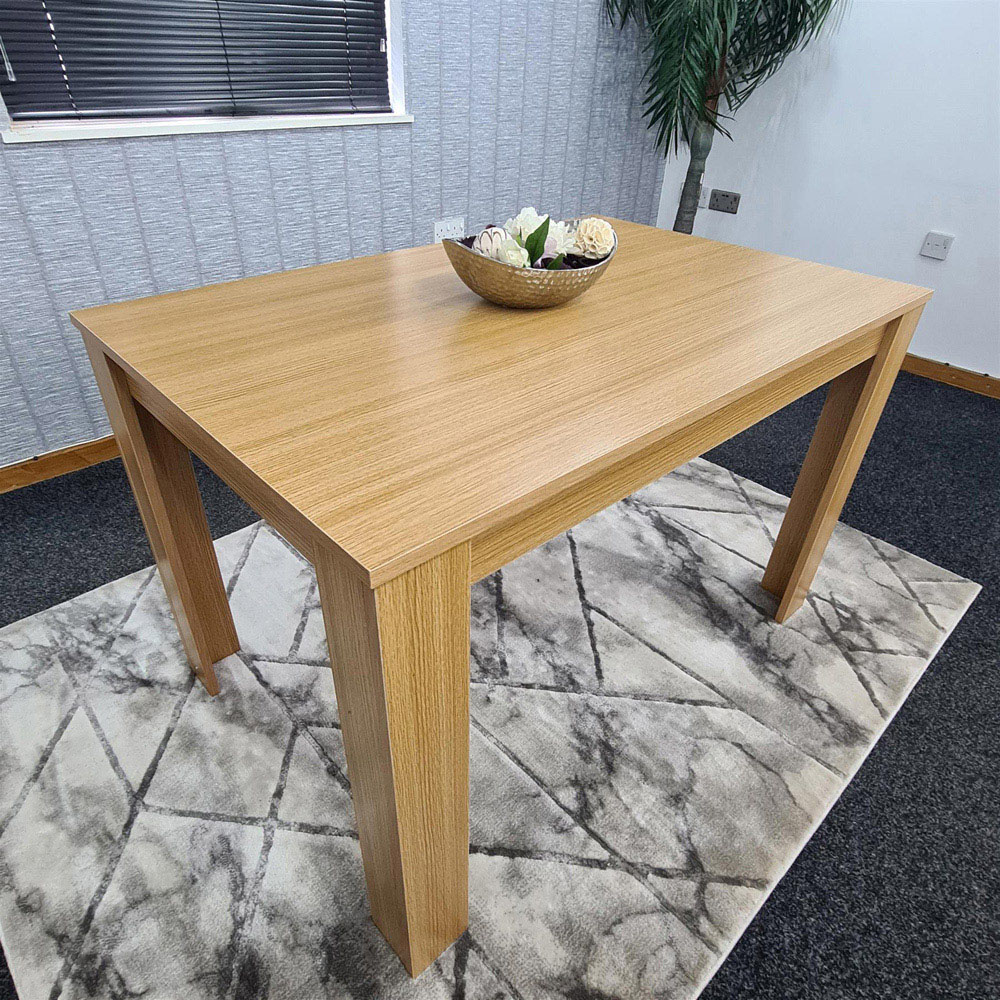 Portland 6 Seater Beige Wood Dining Table Image 2
