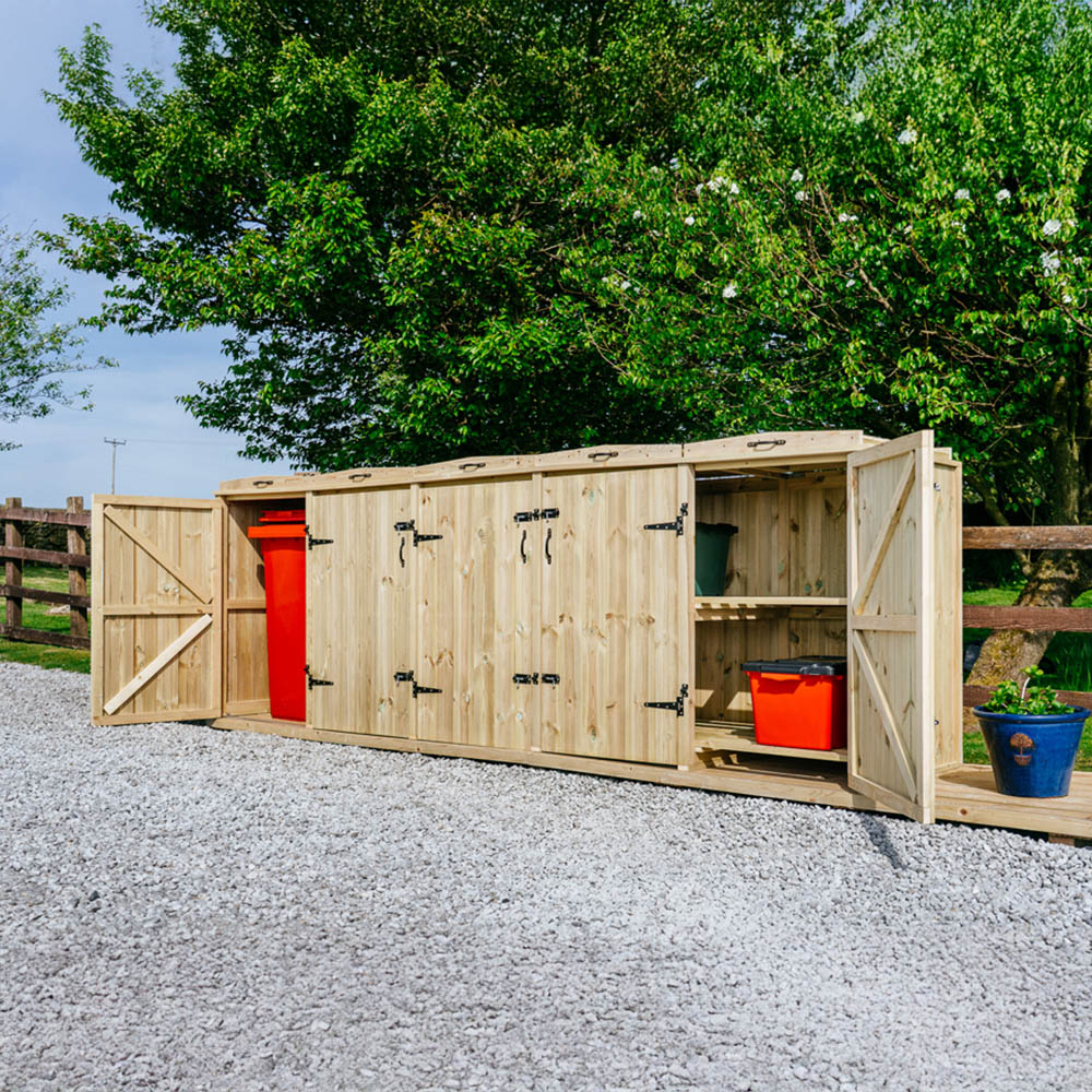 The Garden Village Chatburn 6 Recycle Box 2 Wheelie Bin Shed Image 5