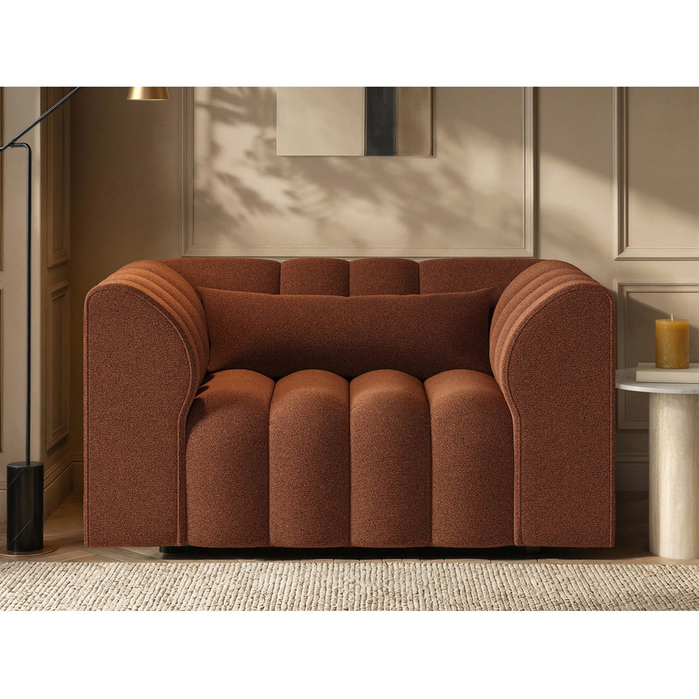 SOLACE+CO Halle Burnt Orange 2 Seater Loveseat Sofa Image 5