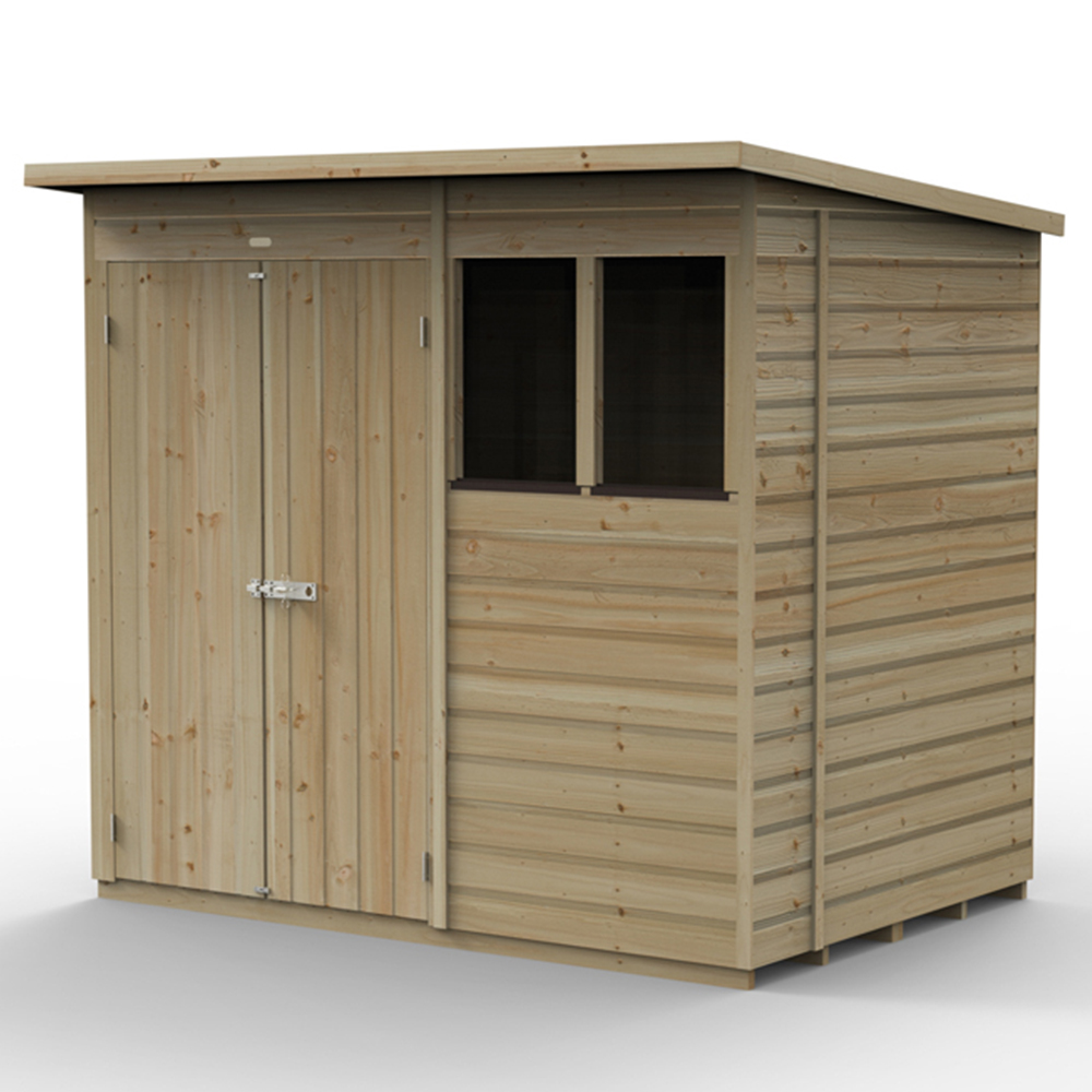 Forest Garden 7 x 5ft Beckwood Double Door 2 Window Pent Shed Image 3