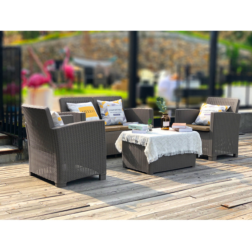 Centurion Supports Santana Rattan 4 Seater Lounge Set Grey Image 8