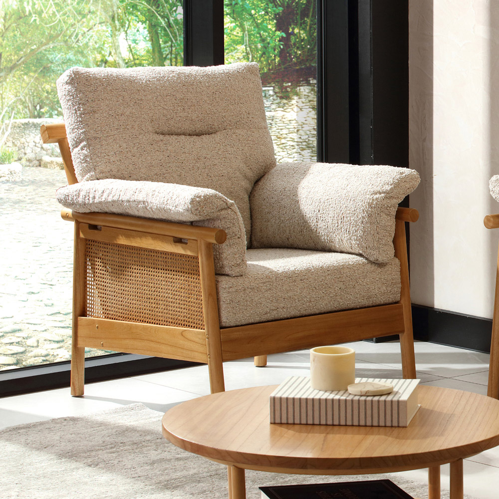 Desser Mindi 5 Seater Light Oak Natural Rattan Sutton Sofa Set Image 7