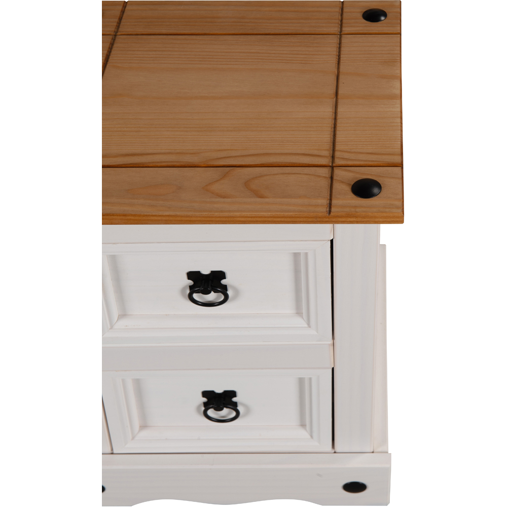 Mews Corona White 2 Drawer Petite Bedside Table Image 4