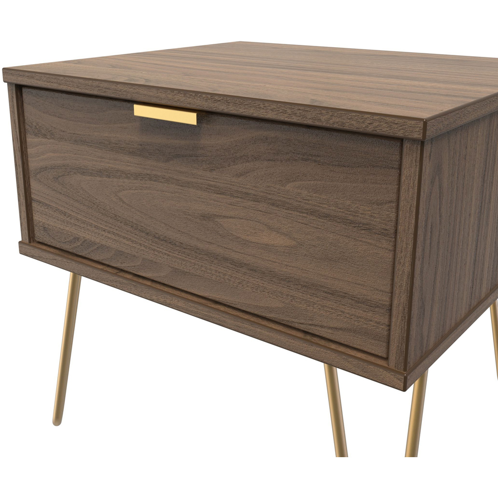 Crowndale Hong Kong Single Drawer Carini Walnut Wide Side Table Ready Assembled Image 5