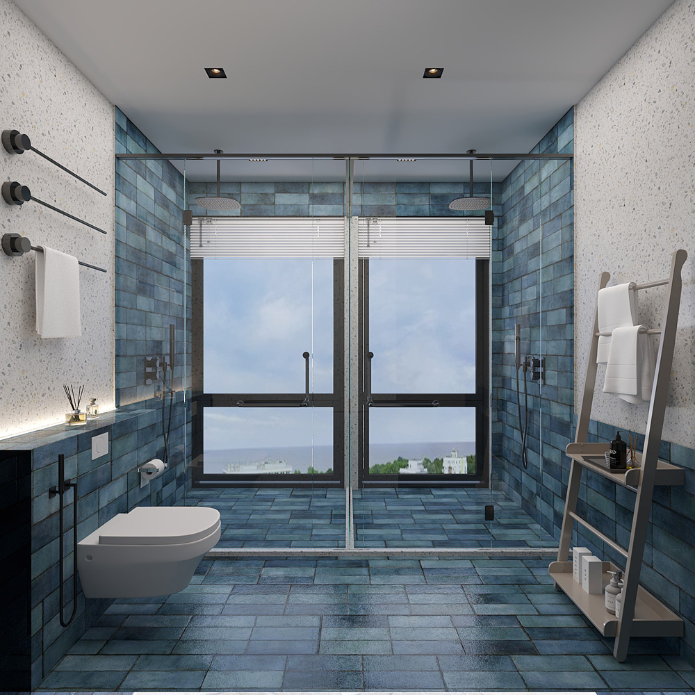 Bien Juno Sapphire Gloss Ceramic Wall Tile 300 x 900mm 6 Pack Image 6