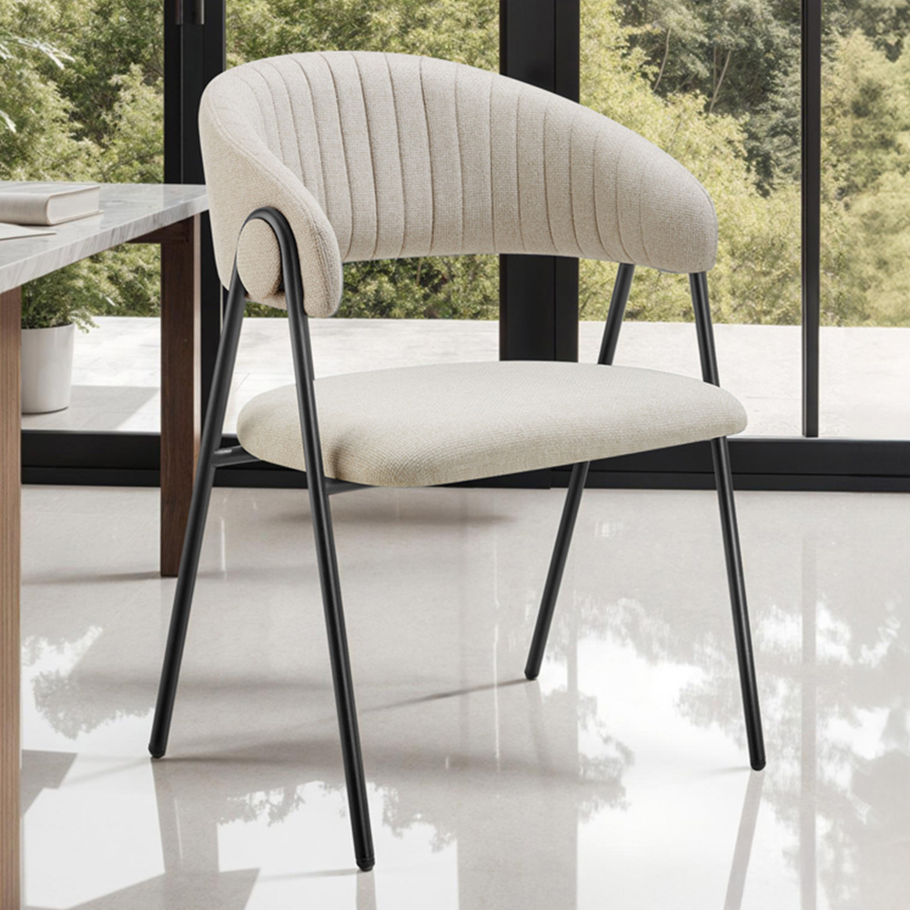 tectake Bedano Set of 6 Greige Dining Chair Image 1