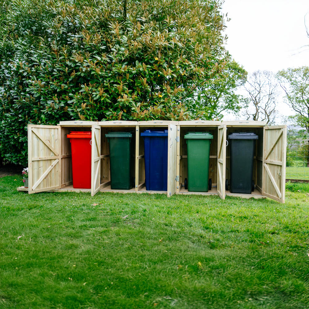 The Garden Village Shireburn 360L Quintet Wheelie Bin Shed Image 9
