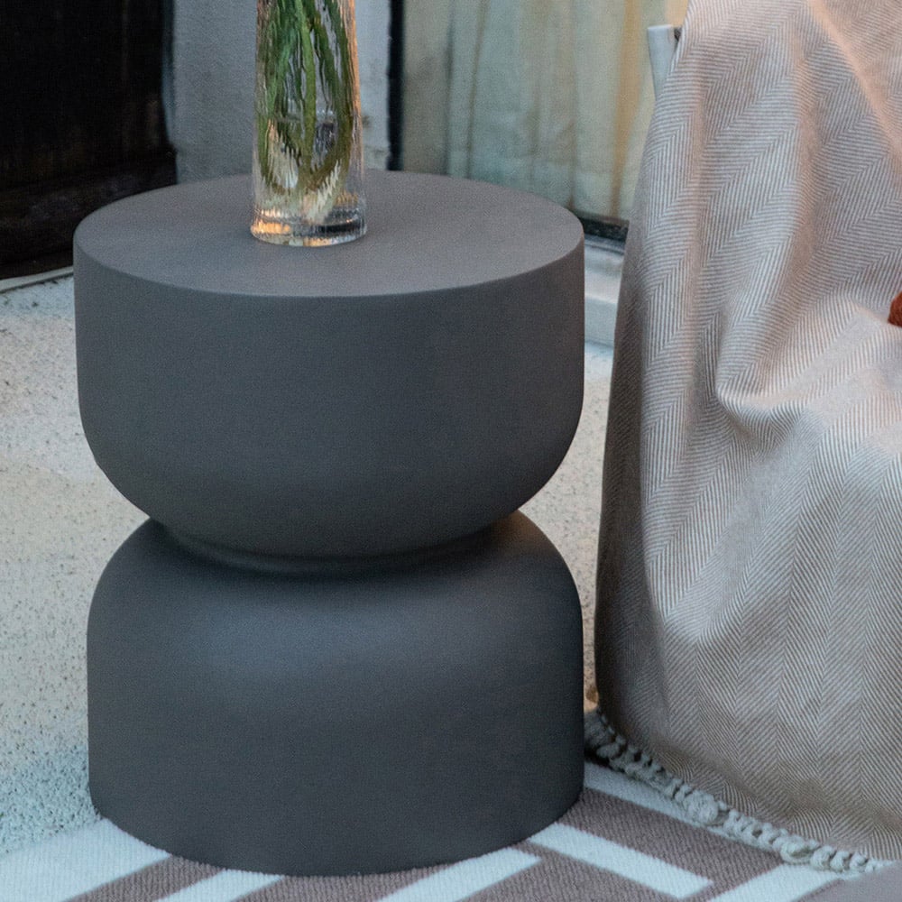 Elementi Chronos Slate Black GRC Side Table Image 5