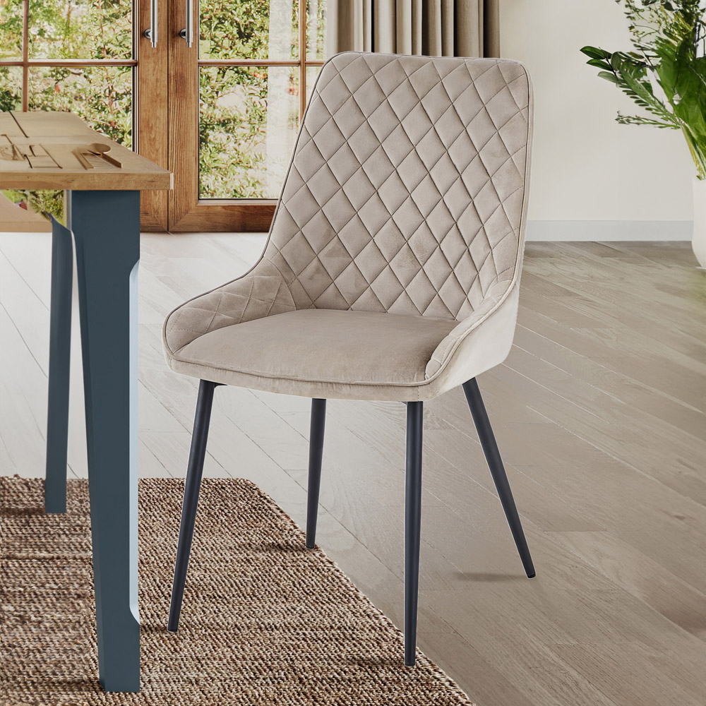 Baumhaus Signature Set of 2 Mink Velvet Dining Chair Image 7