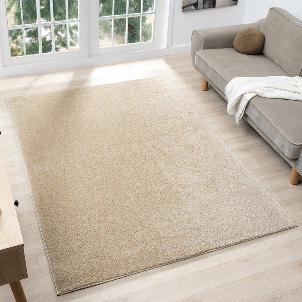 Desire Rugs Comfy Light Beige Anti Slip Felt Backing Rug 80 x 120cm Image 2