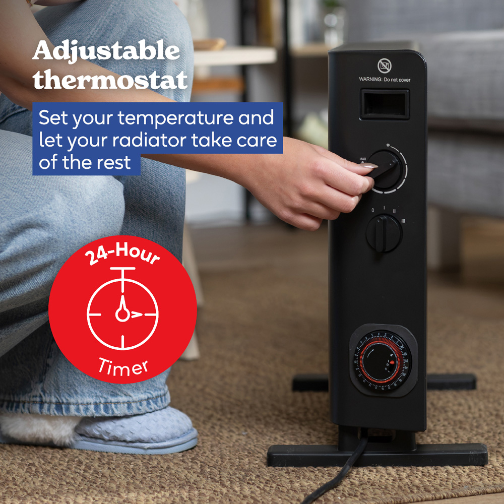 Russell Hobbs RHCVH6002B Black Convection Heater with Timer 2000W Image 7