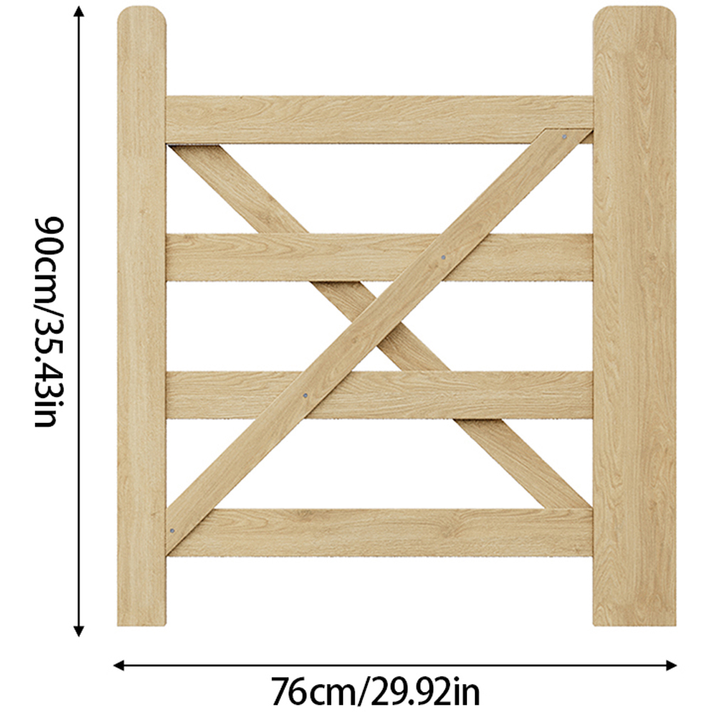 Outdoor Wooden Garden Gate, 90 x 76cm Image 7