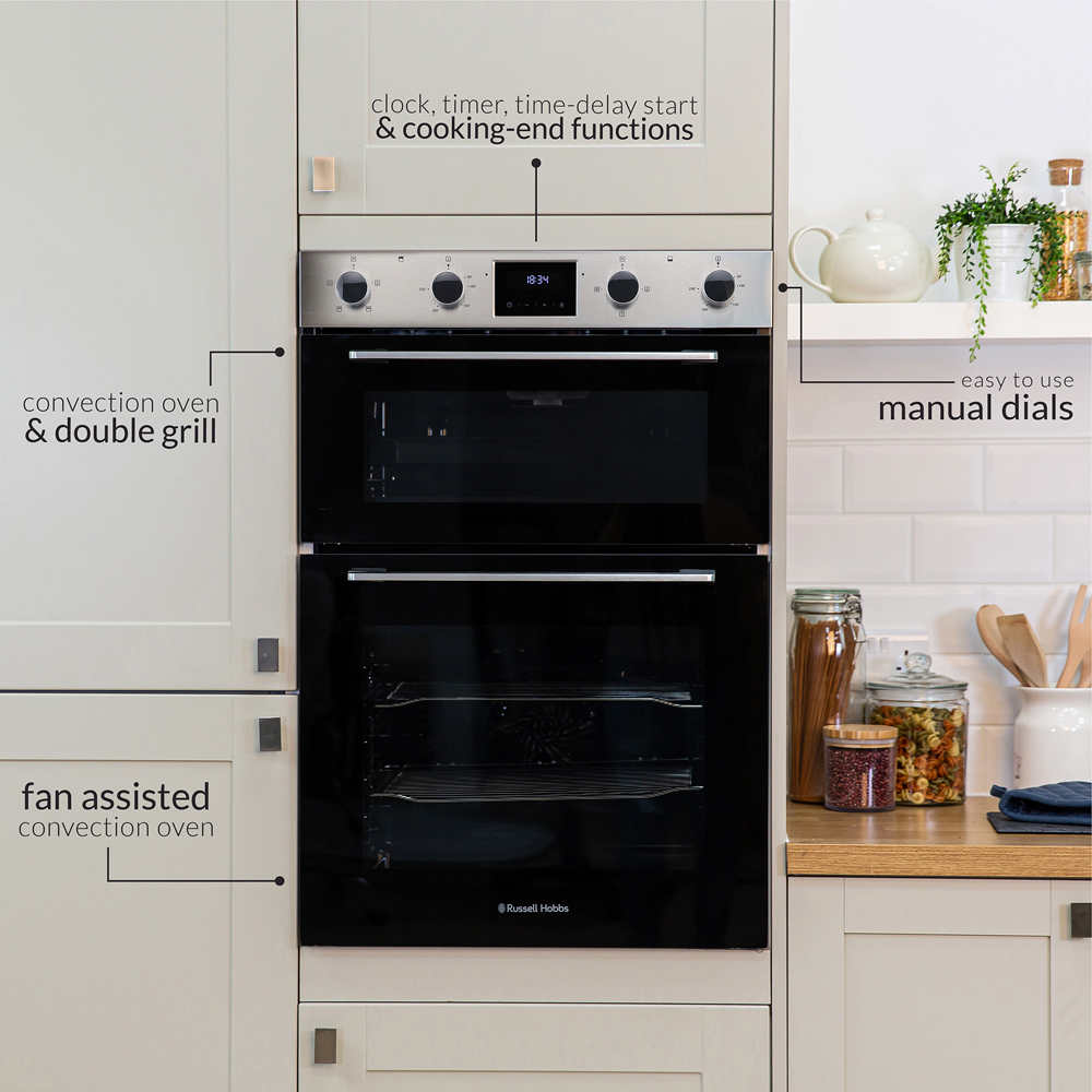Russell Hobbs RH89DEO2002SS/02 Stainless Steel 110L Built-In 89cm High Double Oven Image 9