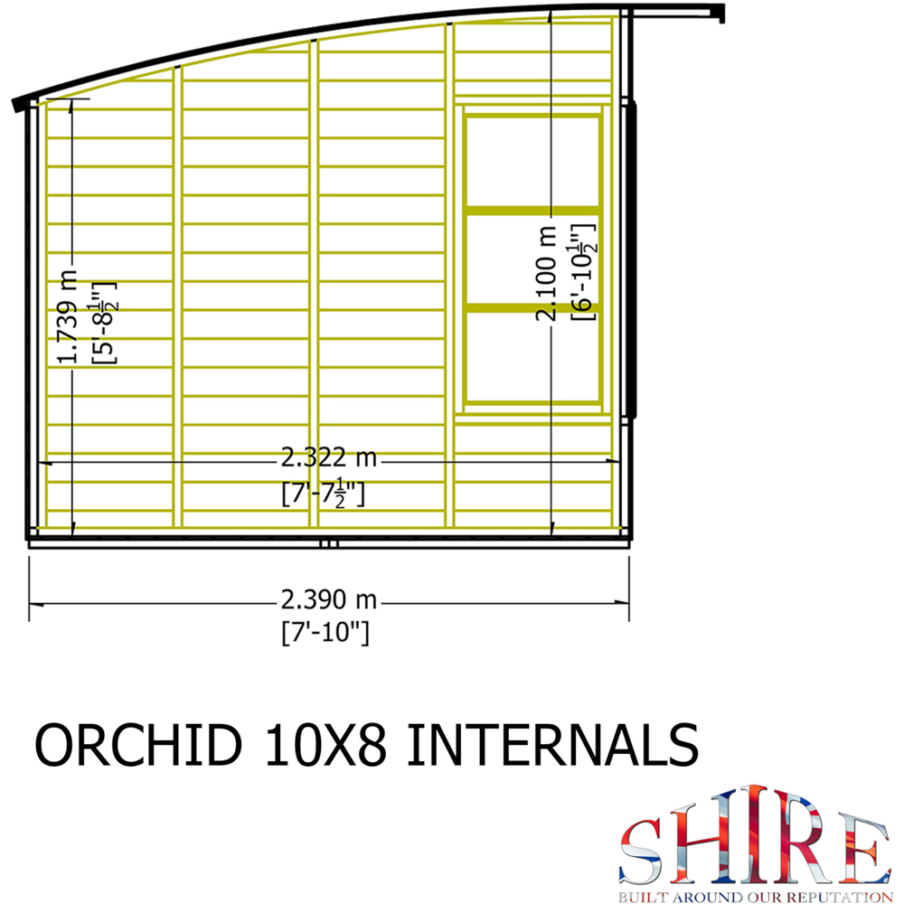 Shire Orchid Pine Wood Curved Roof 10 x 8ft Summerhouse Image 7