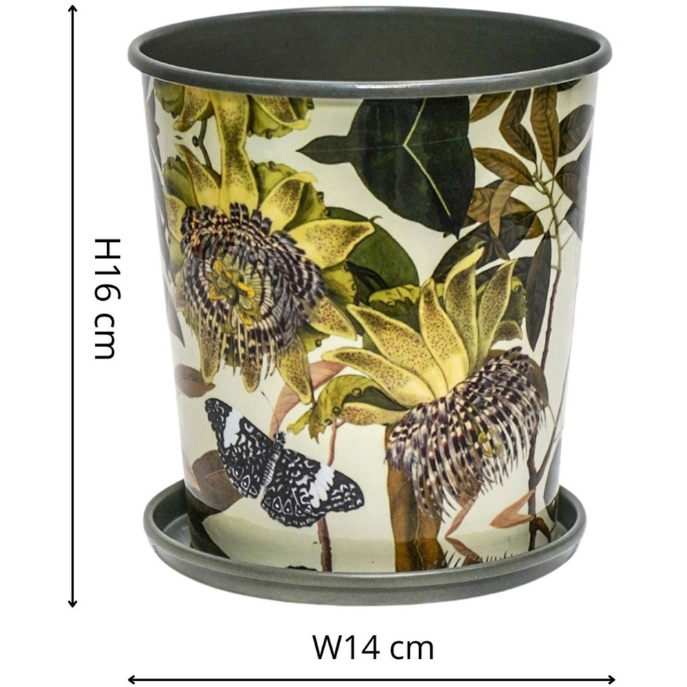 Ivyline Kew Green Botanical Retreat Planter with Saucer 14cm Image 3