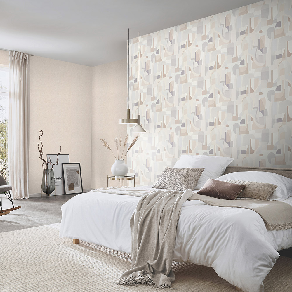 Erismann Fragment Geometric Beige Vinyl Wallpaper Image 2