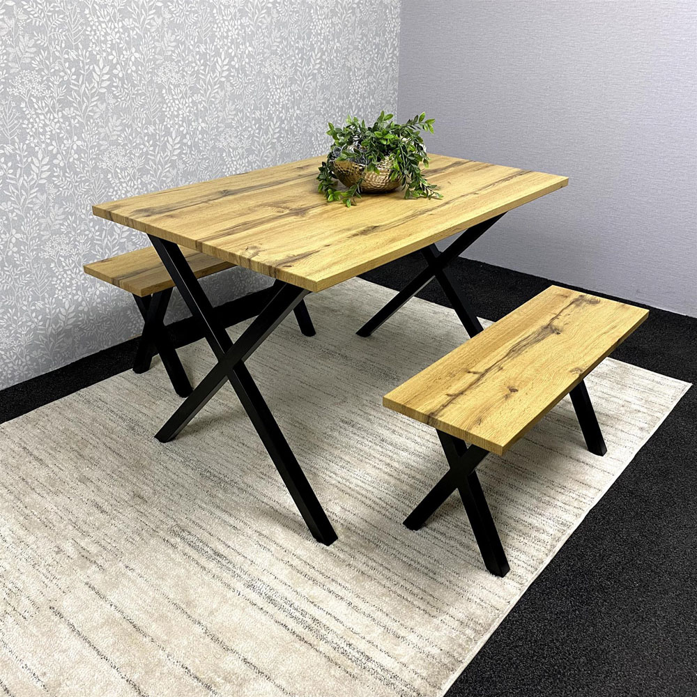 Kosy Koala Brown Wooden Dining Table Set with Benches Image 9